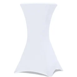 IDMarket Tables hautes pliantes d’extérieur + housses blanches* Mobilier Pliant D'Appoint
