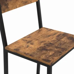 IDMarket Tabourets de bar avec dossier style industriel bois foncé et noir* Collection Vintage|Cuisine Complète