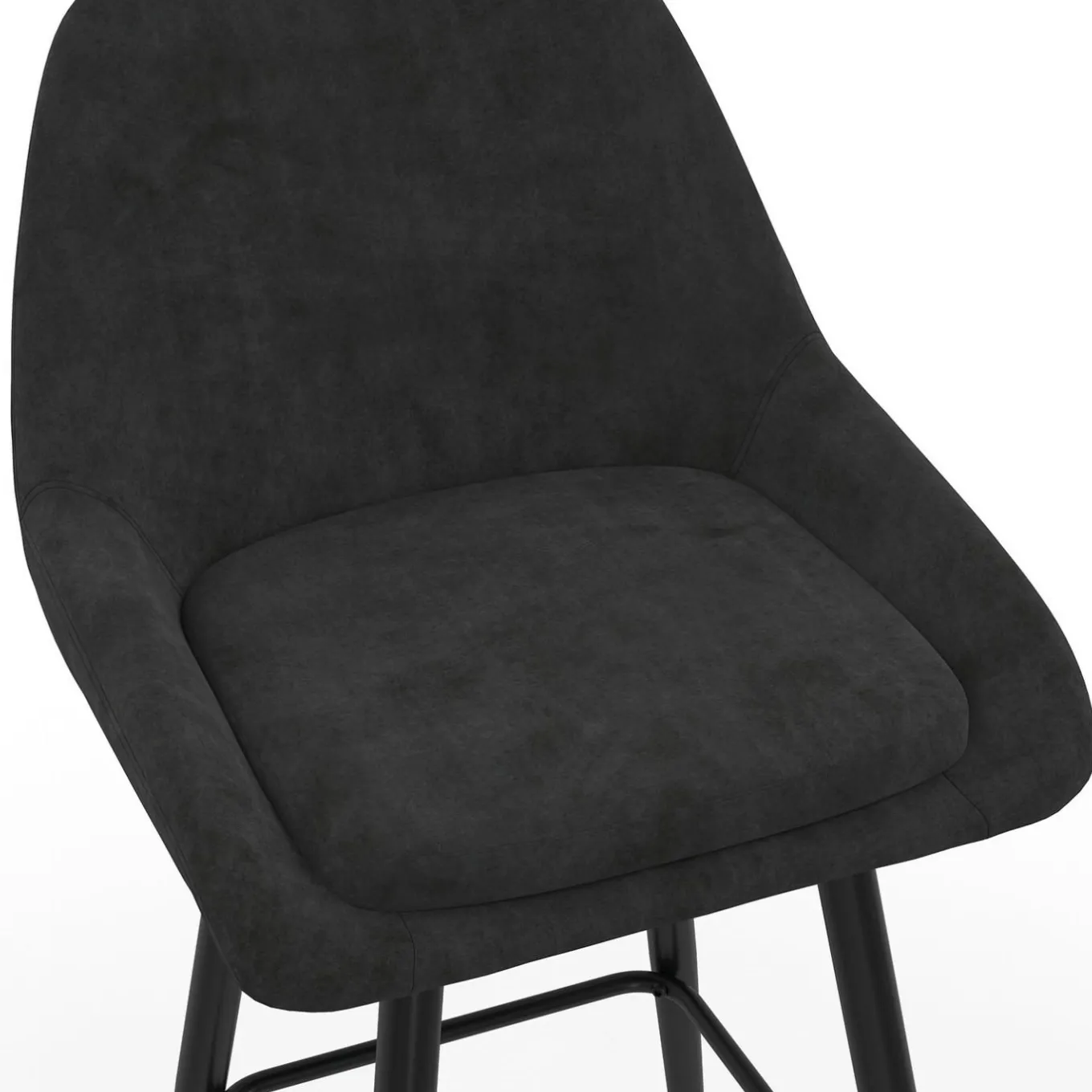 IDMarket Tabourets de bar en velours noir* Tabourets De Bar|Chaises De Bar