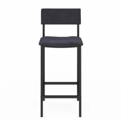 IDMarket Tabourets de bar en velours et métal gris anthracite : lot de 4* Tabourets De Bar