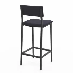 IDMarket Tabourets de bar en velours et métal gris anthracite : lot de 4* Tabourets De Bar