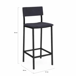 IDMarket Tabourets de bar en velours et métal gris anthracite : lot de 4* Tabourets De Bar