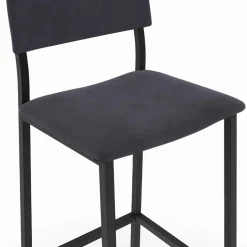 IDMarket Tabourets de bar en velours et métal gris anthracite : lot de 4* Tabourets De Bar