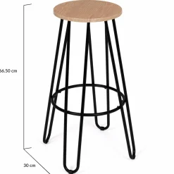 IDMarket Tabourets de bar industriel bois et métal* Collection Industrielle|Tabourets De Bar