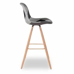 IDMarket Tabourets de bar scandinaves patchworks noir, gris et blancs* Collection Scandinave|Tabourets De Bar