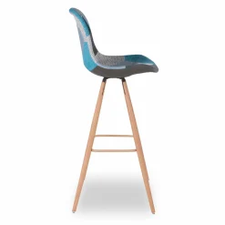 IDMarket Tabourets de bar scandinaves bleu patchwork* Collection Scandinave|Chaises De Bar