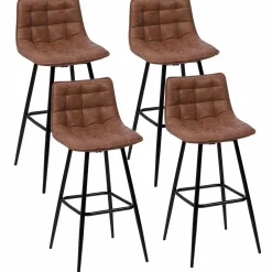 IDMarket Tabourets de bar vintage marron vieilli* Collection Vintage|Collection Moderne
