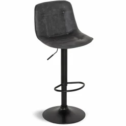 IDMarket Tabourets réglables en hauteur gris* Collection Vintage|Tabourets De Bar