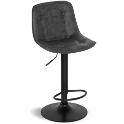 IDMarket Tabourets réglables en hauteur gris* Collection Vintage|Tabourets De Bar