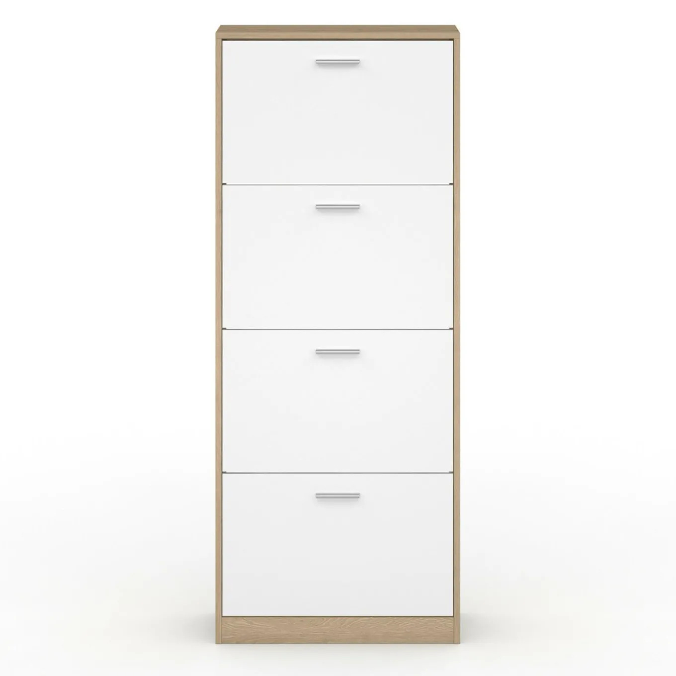 IDMarket Étagère à chaussures 4 portes* Meubles Blancs|Petits Meubles