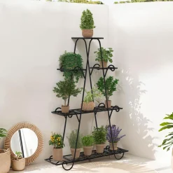 IDMarket Étagère à pots de fleurs en métal avec 9 niveaux* Décoration Et Accessoires|Plantes Artificielles