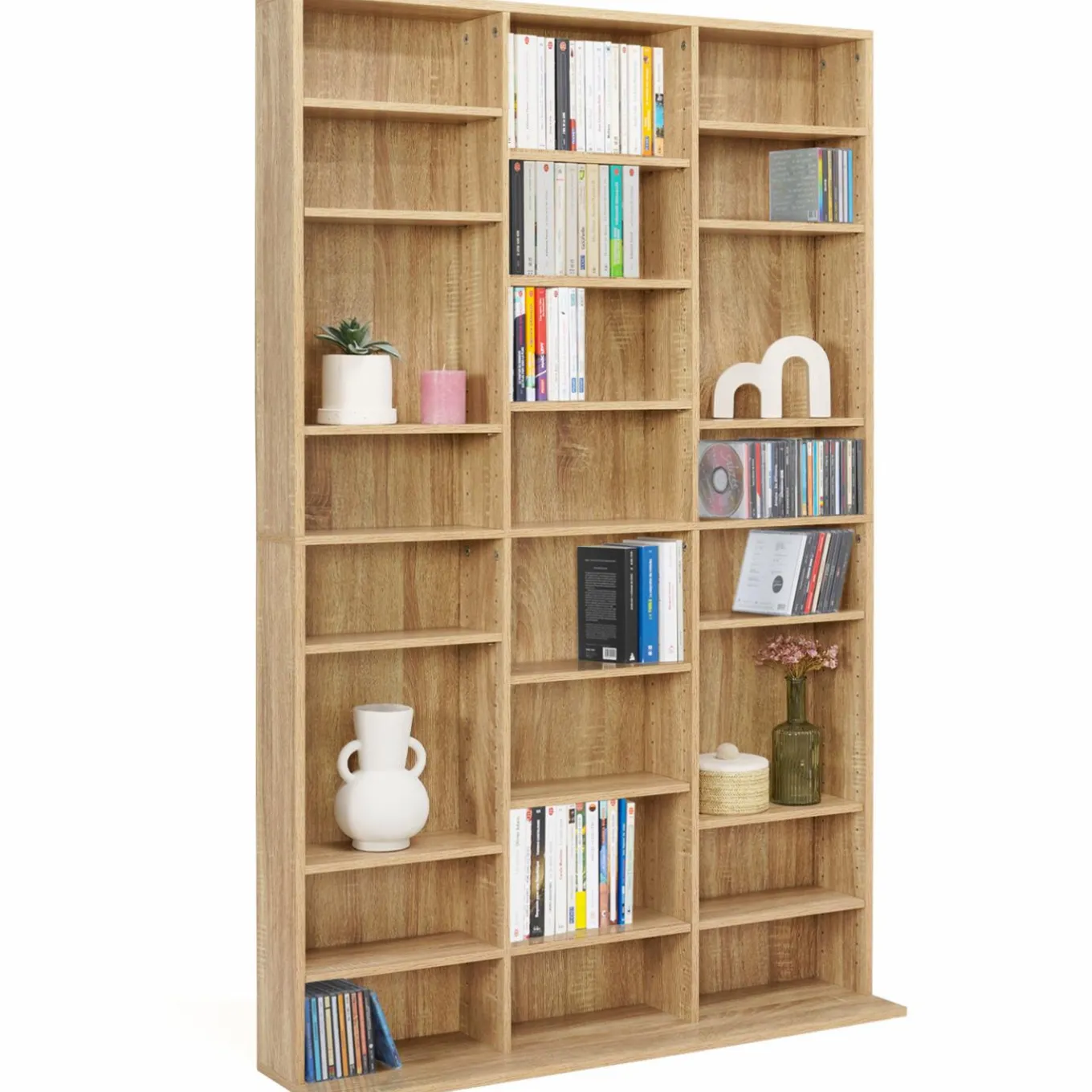 IDMarket Étagère bibliothèque 30 cases modulables effet bois* Meubles Hauts|Meubles En Bois