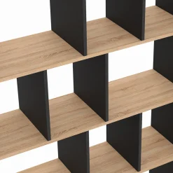 IDMarket Étagère bibliothèque 4 niveaux noir et effet bois 143 cm* Etagères