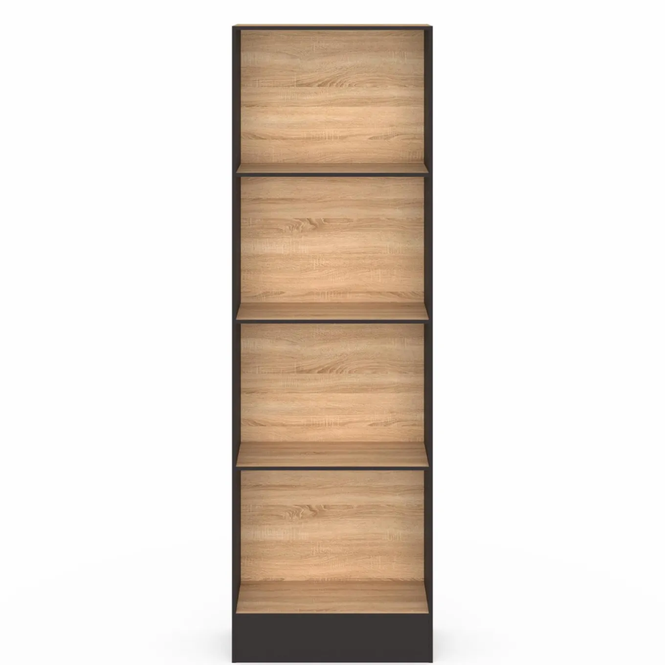 IDMarket Étagère bibliothèque 5 niveaux noir et effet bois H.190cm* Etagères|Bibliothèques