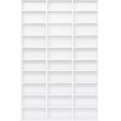 IDMarket Étagère bibliothèque bois blanc 30 cases modulables* Meubles Hauts|Meubles Blancs