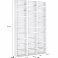 IDMarket Étagère bibliothèque bois blanc 30 cases modulables* Meubles Hauts|Meubles Blancs