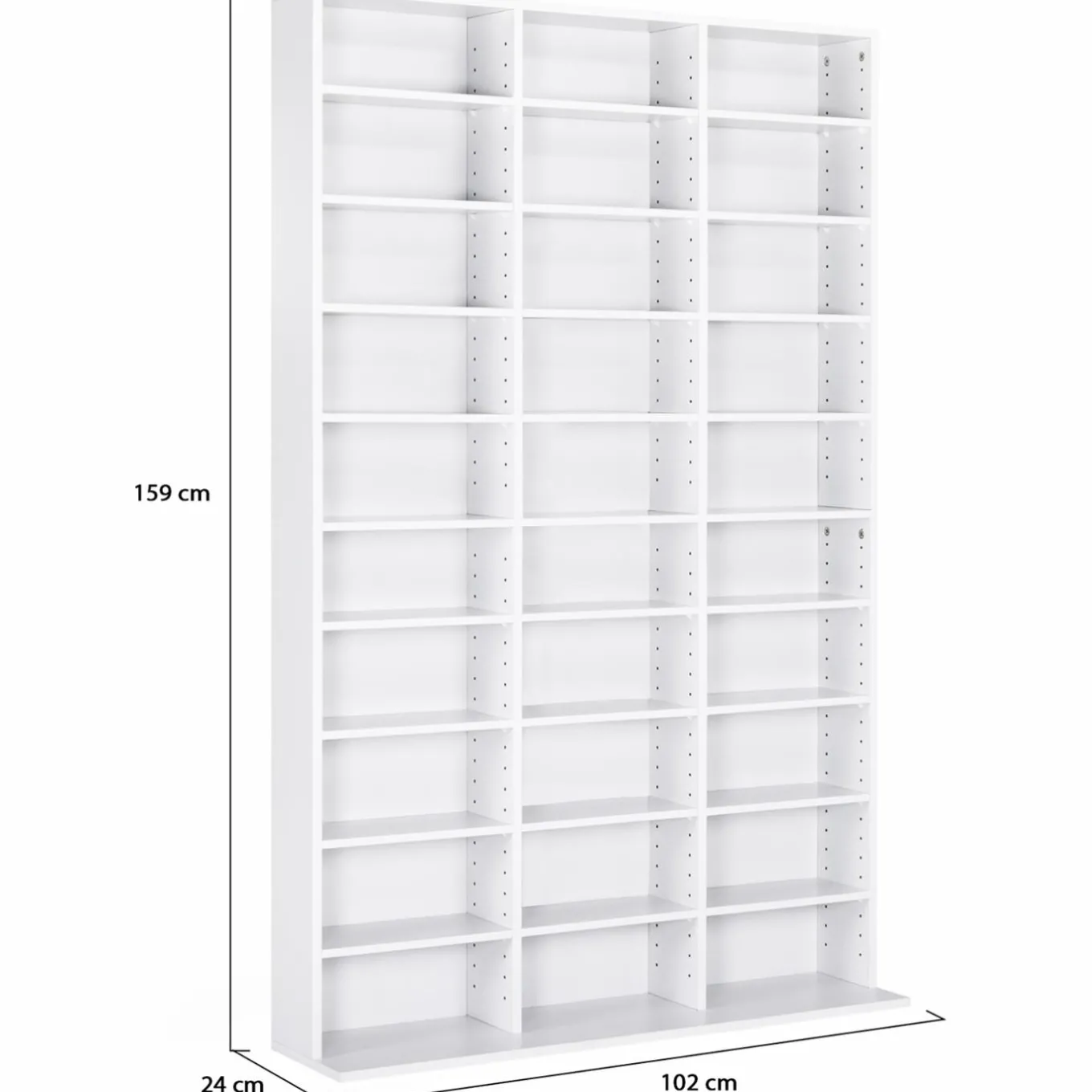 IDMarket Étagère bibliothèque bois blanc 30 cases modulables* Meubles Hauts|Meubles Blancs