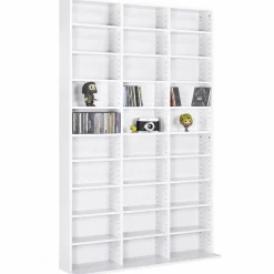 IDMarket Étagère bibliothèque bois blanc 30 cases modulables* Meubles Hauts|Meubles Blancs