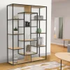 IDMarket Étagère bibliothèque bois et métal 143 cm 11 compartiments style industriel* Meubles Hauts|Meubles En Bois