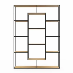 IDMarket Étagère bibliothèque bois et métal 143 cm 11 compartiments style industriel* Meubles Hauts|Meubles En Bois