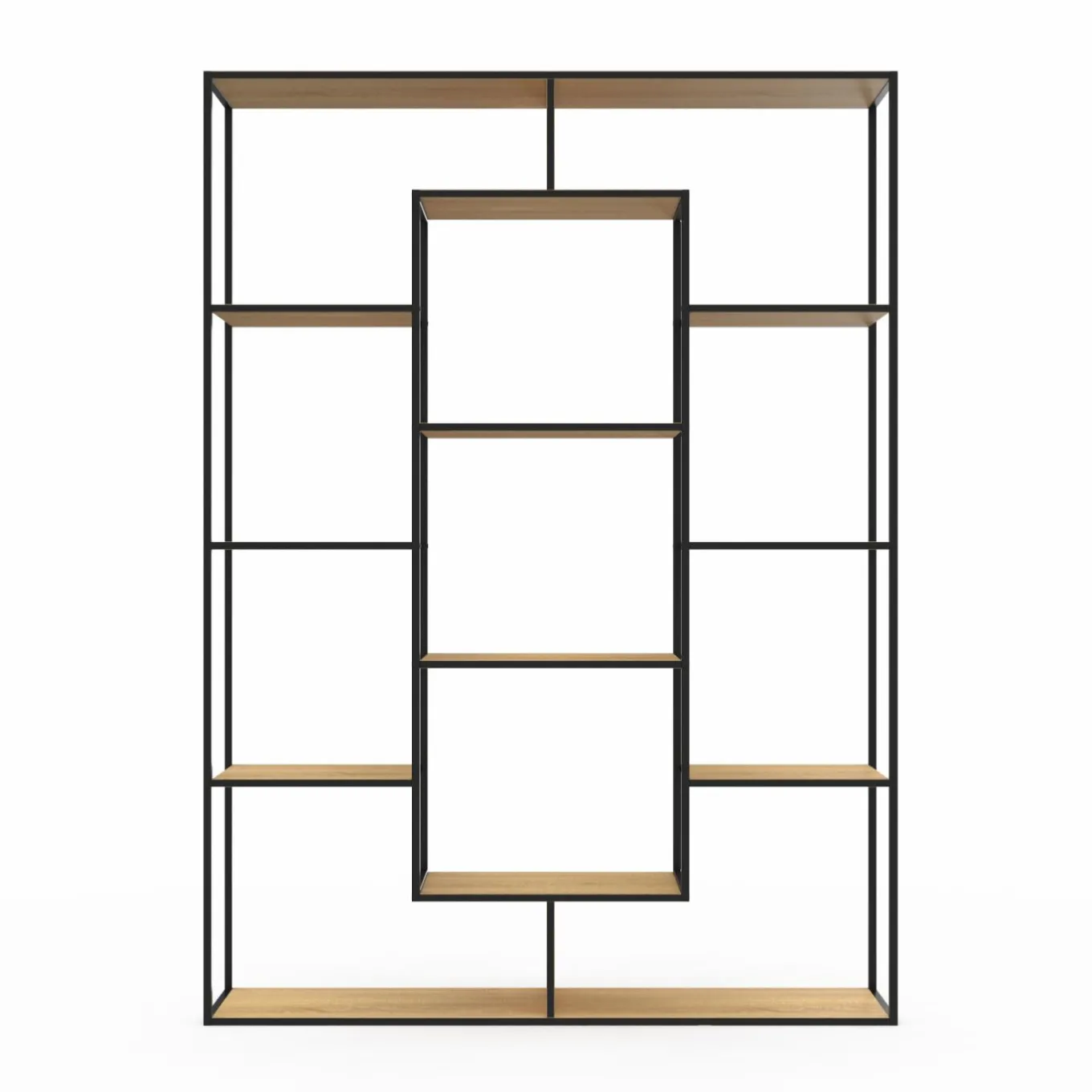 IDMarket Étagère bibliothèque bois et métal 143 cm 11 compartiments style industriel* Meubles Hauts|Meubles En Bois