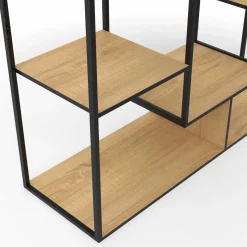 IDMarket Étagère bibliothèque bois et métal 143 cm 11 compartiments style industriel* Meubles Hauts|Meubles En Bois