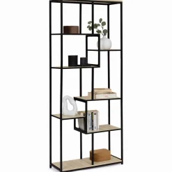 IDMarket Étagère bibliothèque design industriel 161 cm 8 niveaux asymétrique* Collection Agencement Magasin|Collection Télétravail
