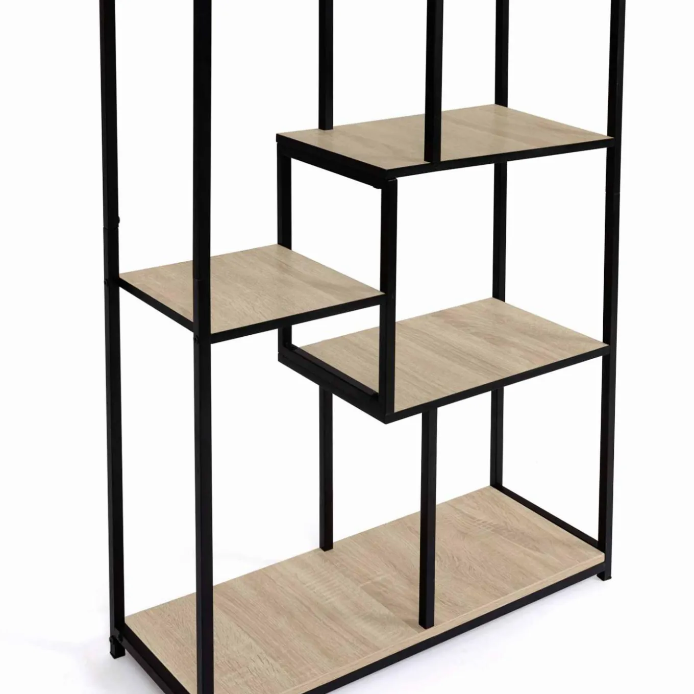 IDMarket Étagère bibliothèque design industriel 161 cm 8 niveaux asymétrique* Collection Agencement Magasin|Collection Télétravail
