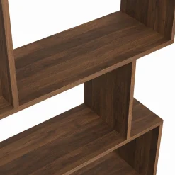 IDMarket Étagère bibliothèque en forme de S effet noyer 189 cm* Meubles Hauts|Meubles En Bois