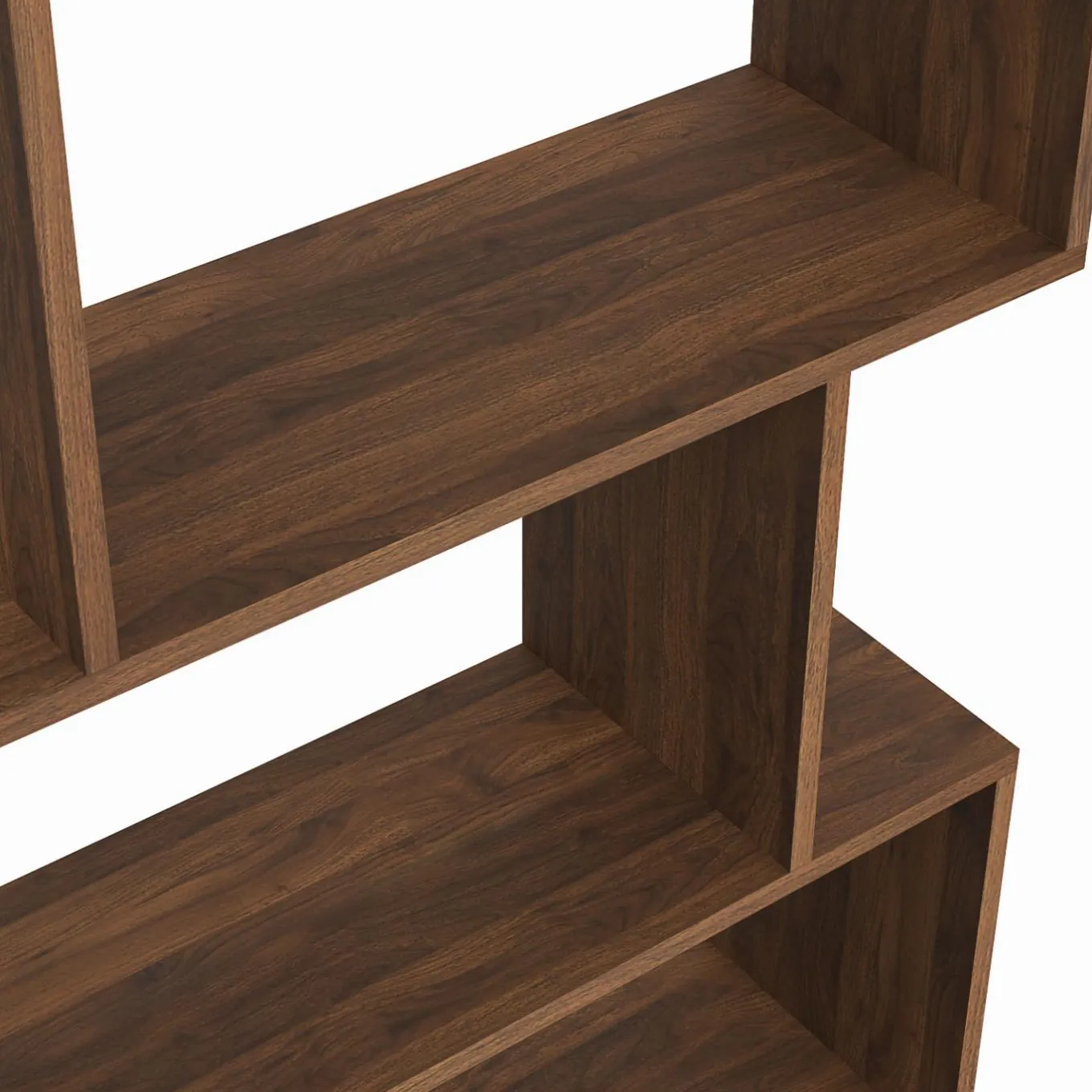 IDMarket Étagère bibliothèque en forme de S effet noyer 189 cm* Meubles Hauts|Meubles En Bois