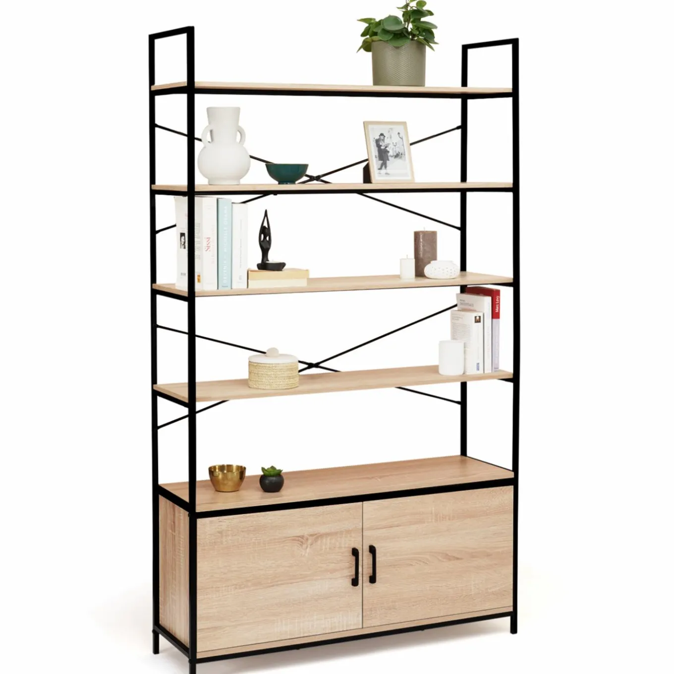 IDMarket Étagère bibliothèque industrielle 170 cm* Meubles Hauts|Collection Agencement Magasin