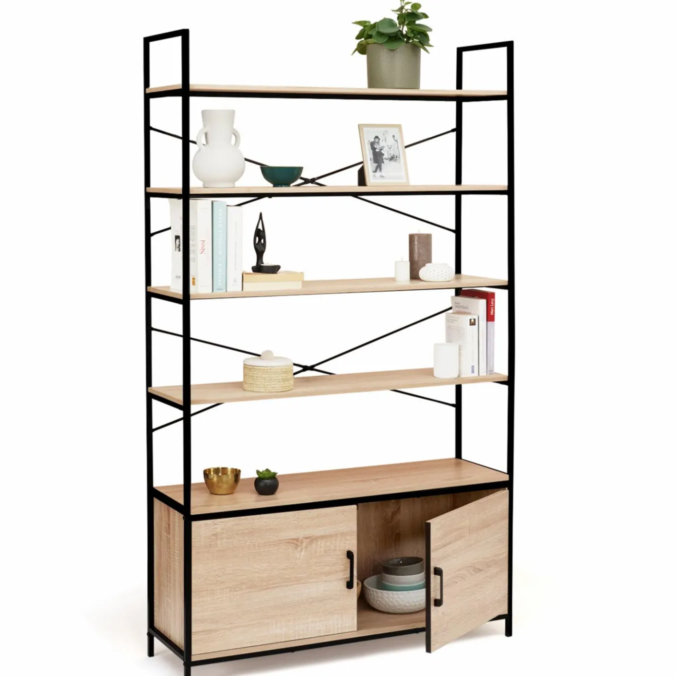 IDMarket Étagère bibliothèque industrielle 170 cm* Meubles Hauts|Collection Agencement Magasin