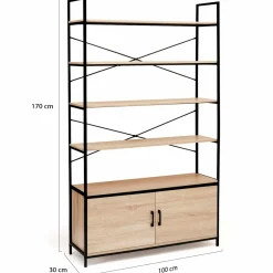 IDMarket Étagère bibliothèque industrielle 170 cm* Meubles Hauts|Collection Agencement Magasin