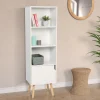 IDMarket Étagère colonne style scandinave 4 niveaux blanche* Meubles Hauts|Meubles Blancs