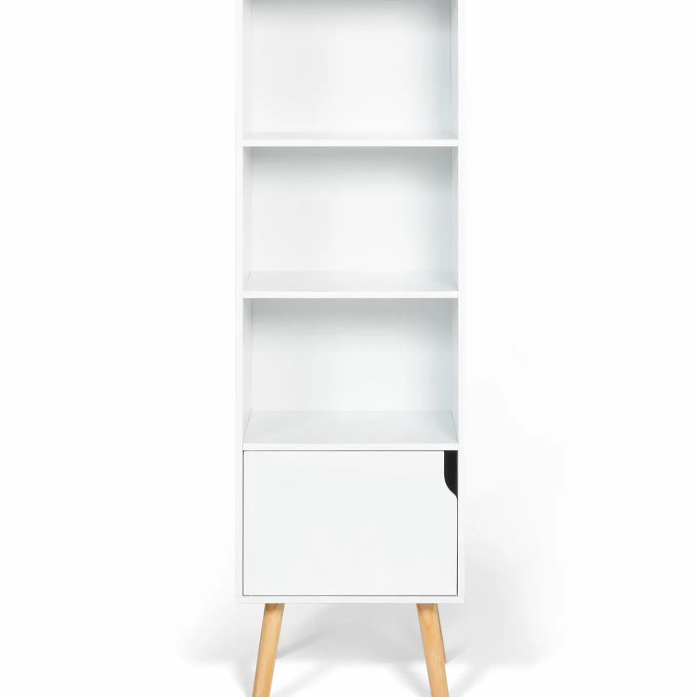 IDMarket Étagère colonne style scandinave 4 niveaux blanche* Meubles Hauts|Meubles Blancs
