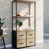 IDMarket Étagère design industriel avec tiroirs en tissu* Meubles Tiroirs|Meubles Hauts