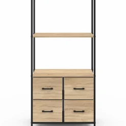 IDMarket Étagère design industriel avec tiroirs en tissu* Meubles Tiroirs|Meubles Hauts