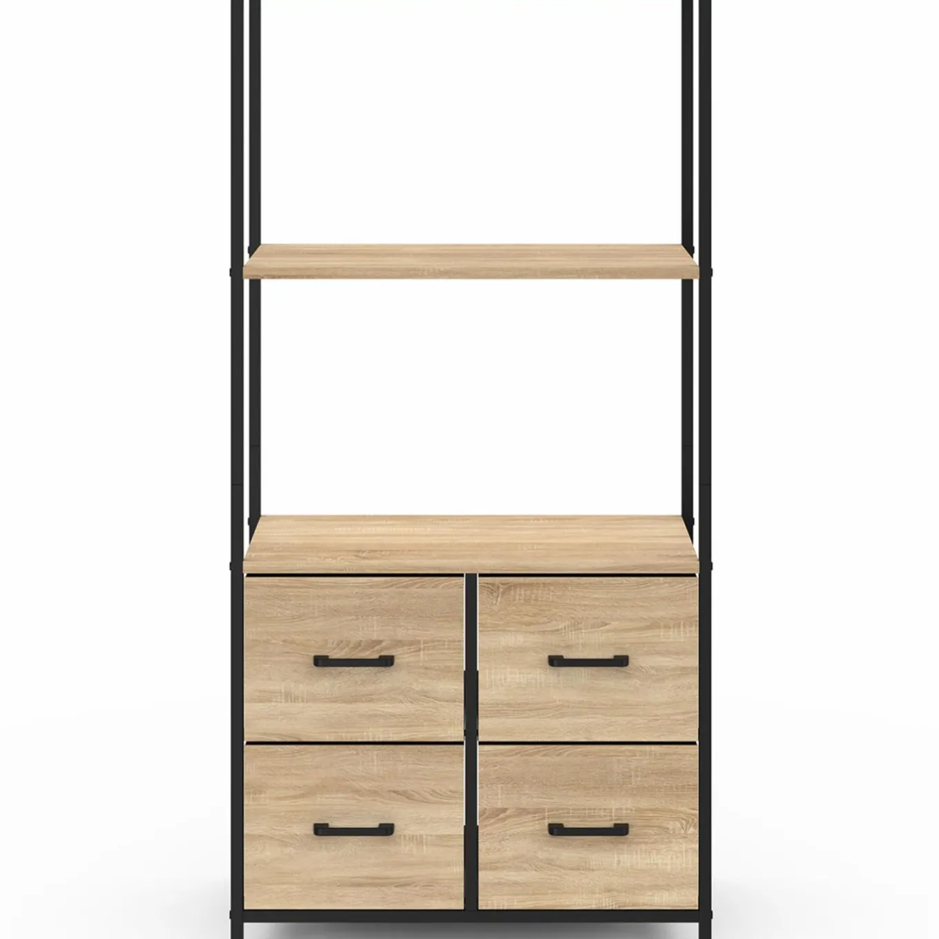 IDMarket Étagère design industriel avec tiroirs en tissu* Meubles Tiroirs|Meubles Hauts