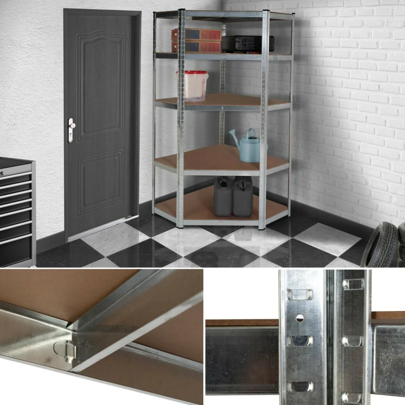 IDMarket Étagère galva 875 kg 5 plateaux* Etagères Charges Lourdes|Meubles Bricolage Et Rayonnage