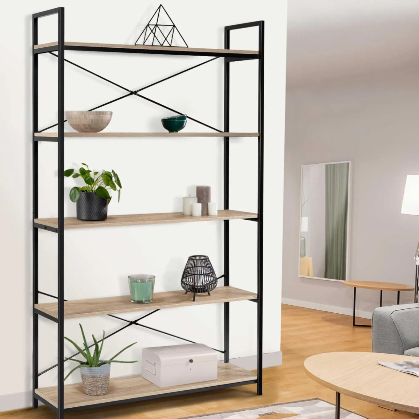 IDMarket Étagère métal style industriel 170 cm* Meubles Hauts|Collection Agencement Magasin
