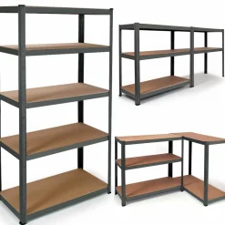 IDMarket Étagère métallique modulable 5 plateaux* Etagères Charges Lourdes|Meubles Bricolage Et Rayonnage
