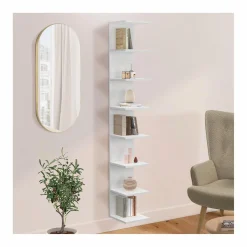 IDMarket Étagère murale suspendue double position blanche 190 cm* Etagères|Petits Meubles