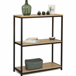 IDMarket Étagère pour entrée bois et métal noir* Collection Agencement Magasin|Collection Télétravail