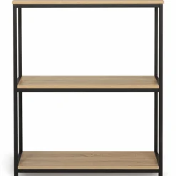 IDMarket Étagère pour entrée bois et métal noir* Collection Agencement Magasin|Collection Télétravail