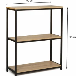 IDMarket Étagère pour entrée bois et métal noir* Collection Agencement Magasin|Collection Télétravail