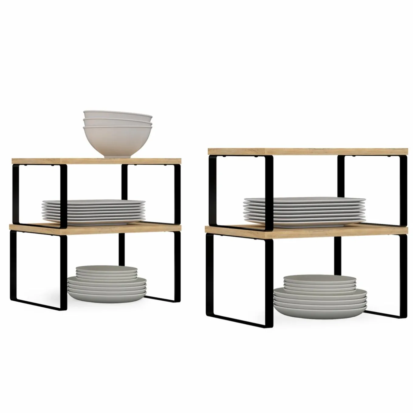 IDMarket Étagères de rangement pour placard : lot de 4* Accessoires Salle De Bain|Dessertes Et Éléments De Cuisine