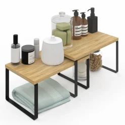 IDMarket Étagères de rangement pour placard : lot de 4* Accessoires Salle De Bain|Dessertes Et Éléments De Cuisine