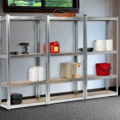 IDMarket Étagères modulables charges lourdes en métal 150 cm* Etagères Charges Lourdes|Meubles Bricolage Et Rayonnage