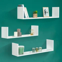 IDMarket Étagères suspendues 3 niveaux blanches* Décoration Et Accessoires|Collection Moderne