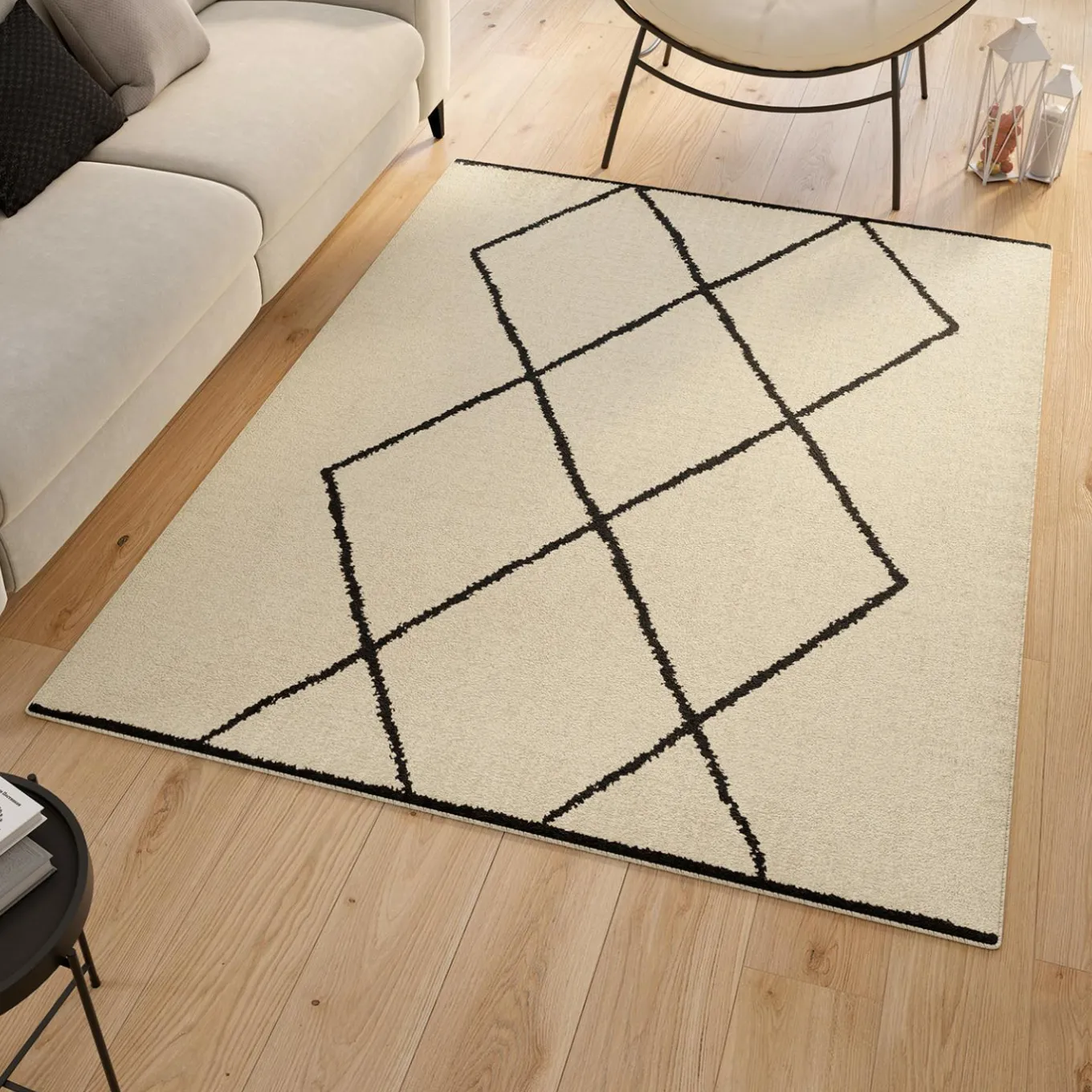 IDMarket Tapis d'intérieur rectangle à motifs berbère 160 x 220 cm* Décoration Et Accessoires